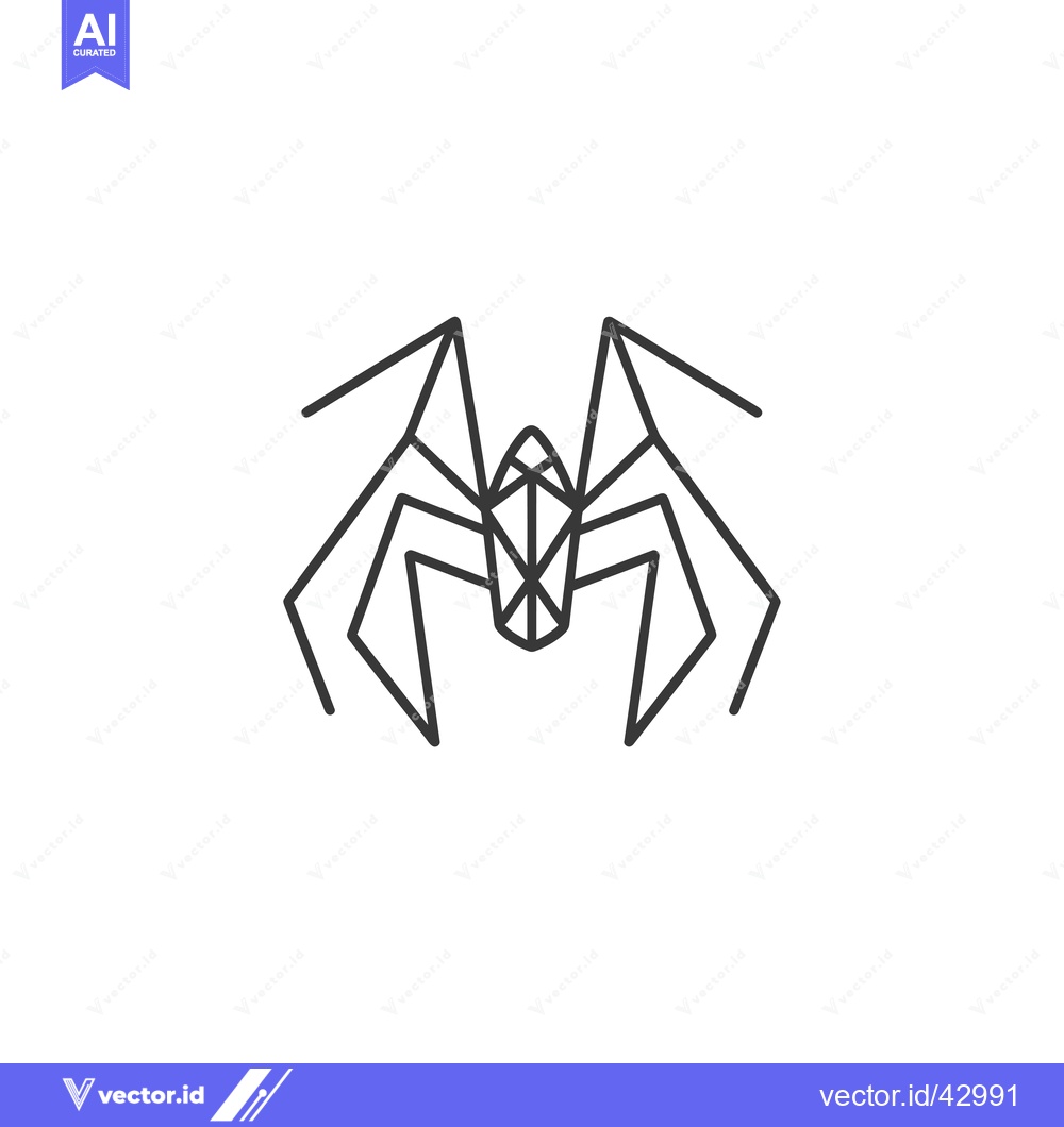Premium Vector of Geometric Line Art Illustration of a Spider