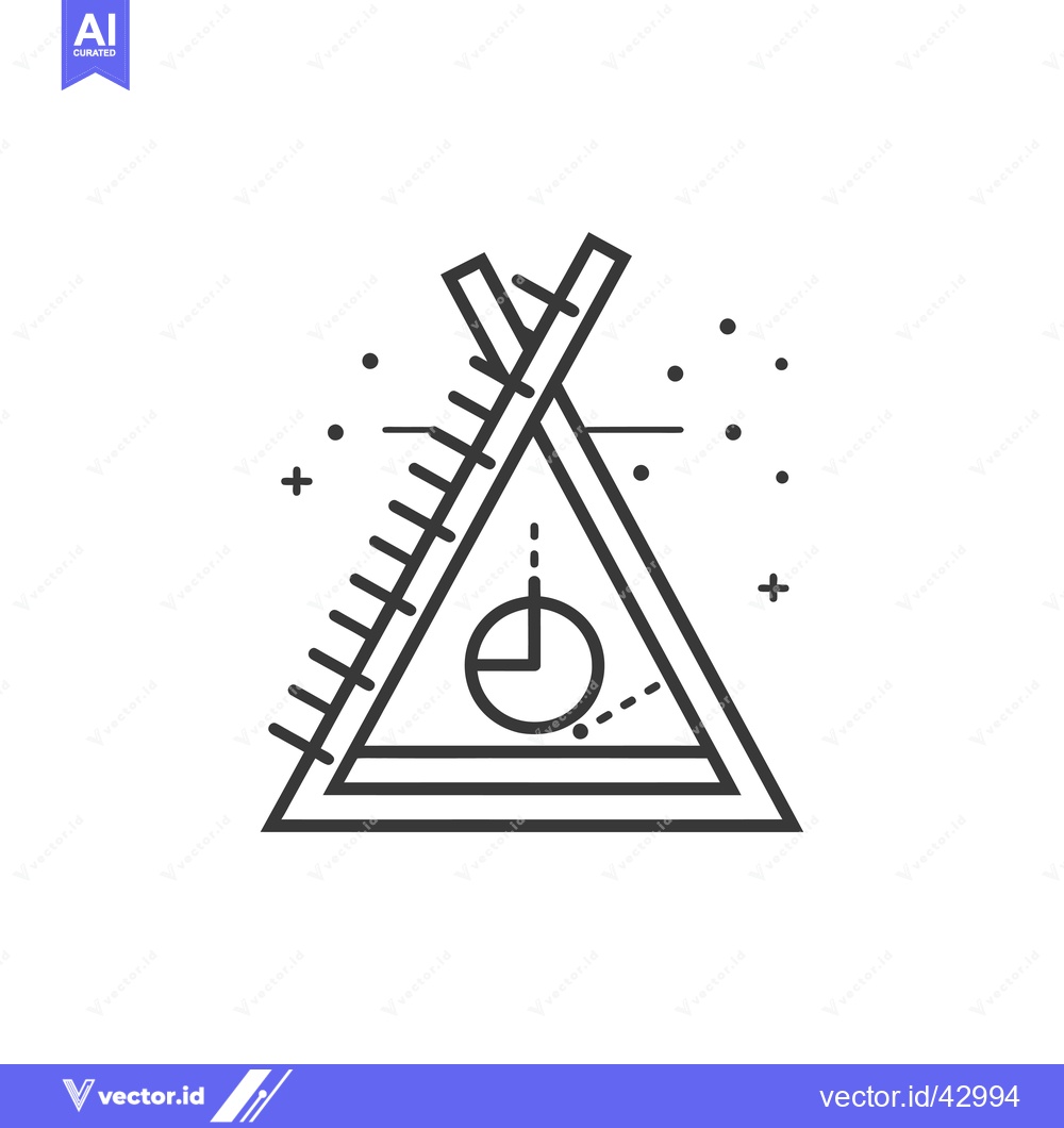 Premium Vector dari Geometric Line Art Illustration of a Tent with a Ladder