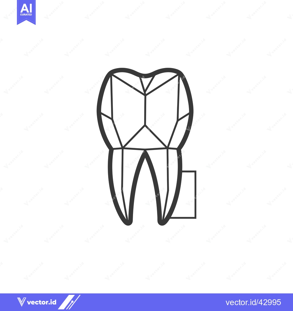 Premium Vector dari Geometric Line Art Illustration of a Tooth