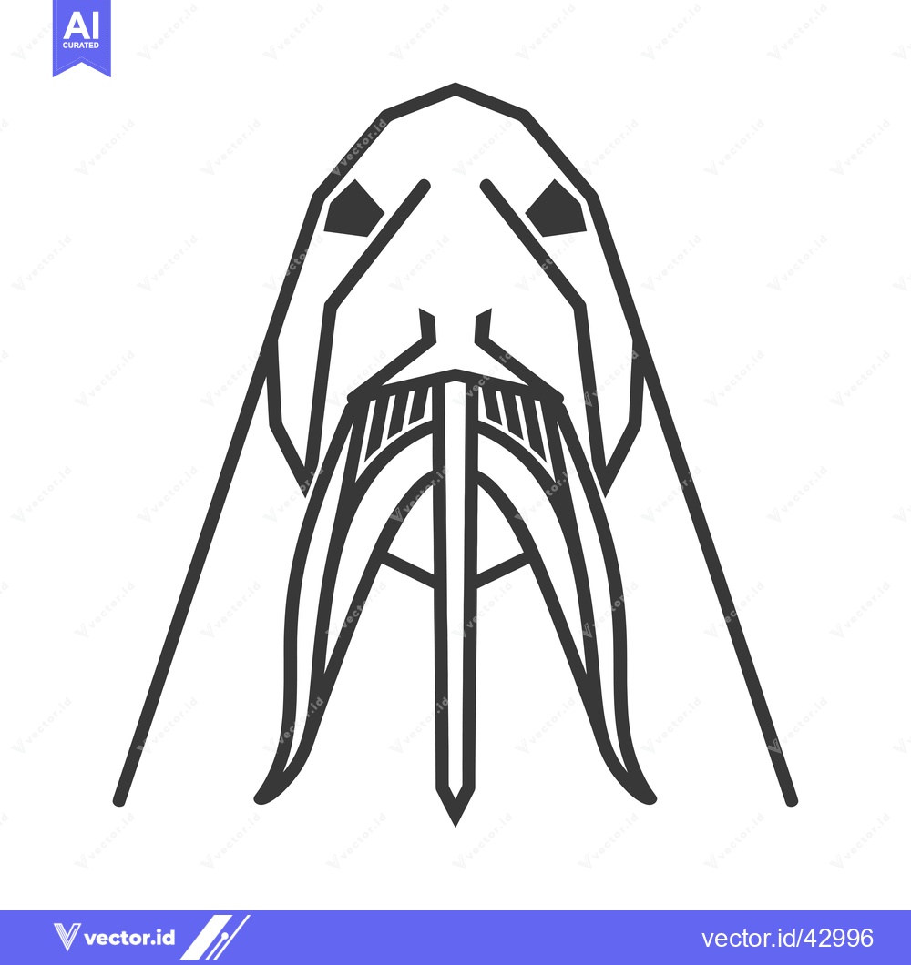 Premium Vector of Geometric Line Art Illustration of a Walrus with Tusk and Mustache