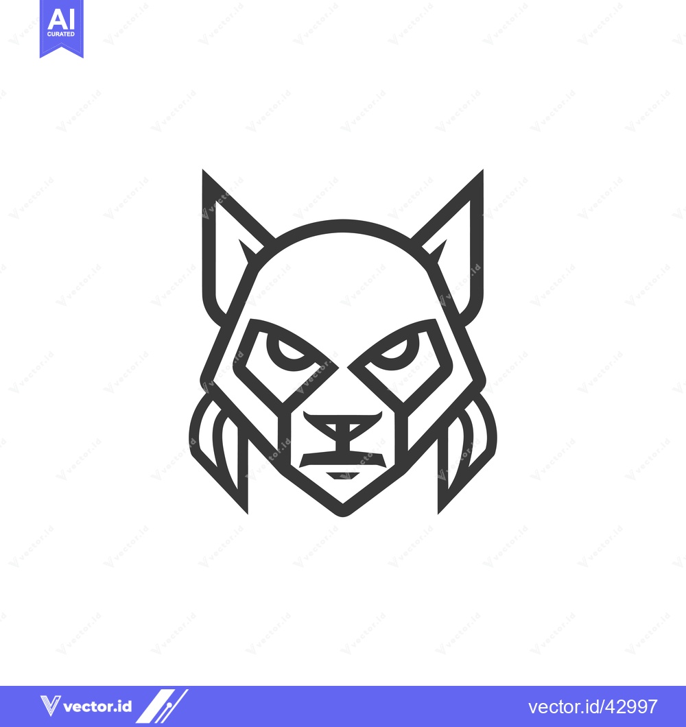 Premium Vector dari Geometric Line Art Illustration of a Wolf's Face
