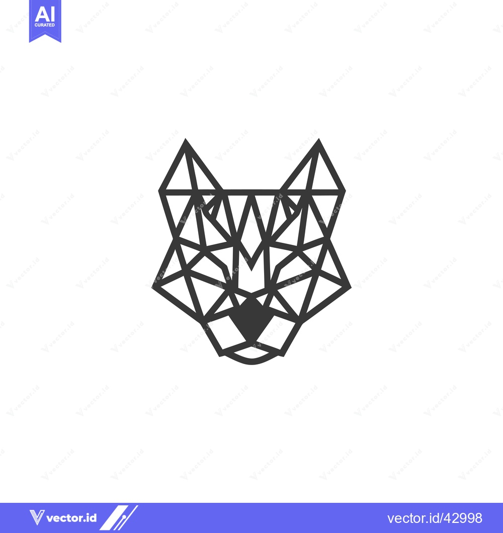 Premium Vector dari Geometric Line Art Illustration of a Wolf's Head