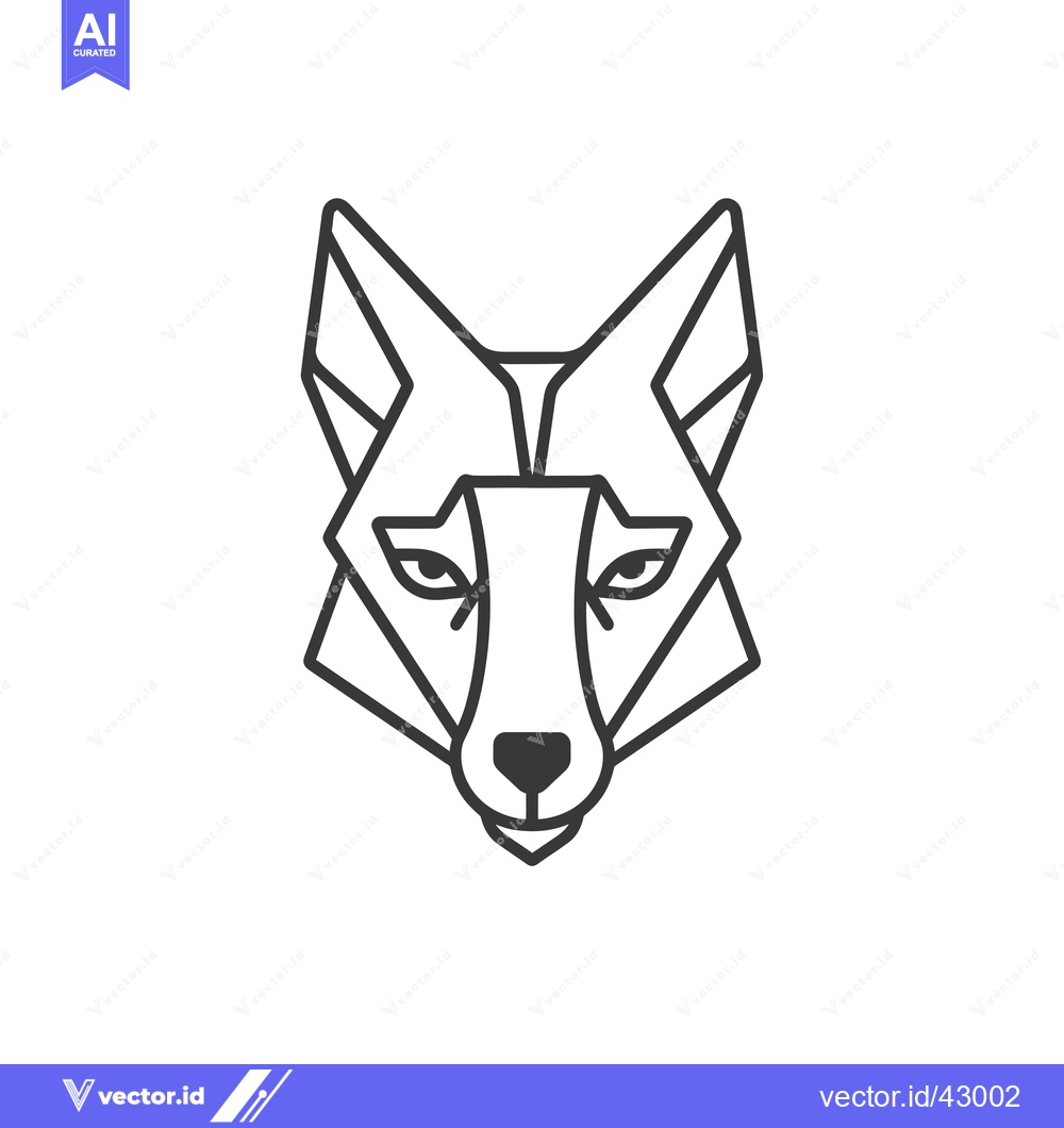 Premium Vector of Geometric Line Art Illustration of a Wolf's Head