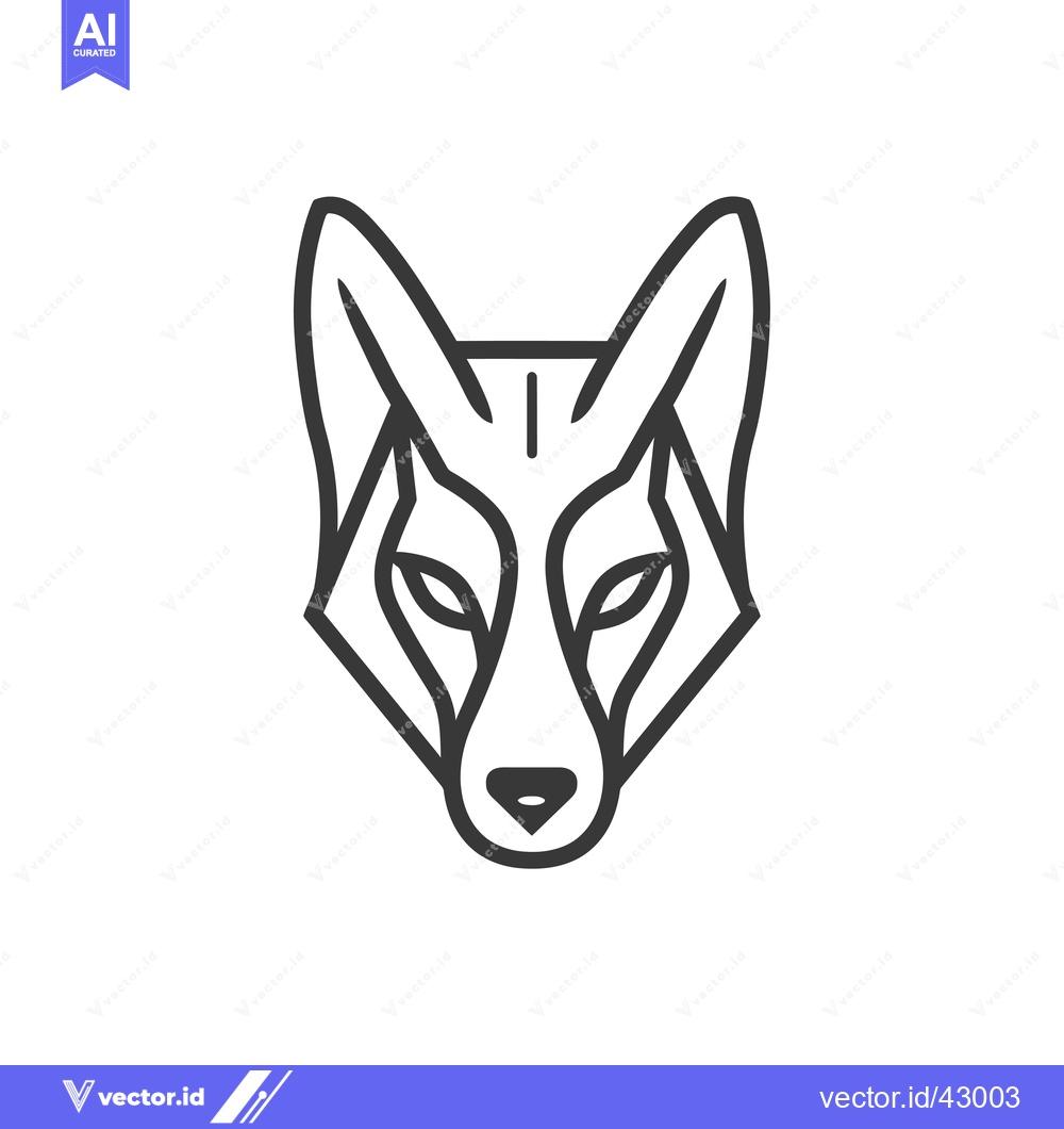 Premium Vector dari Geometric Line Art Illustration of a Wolf's Head