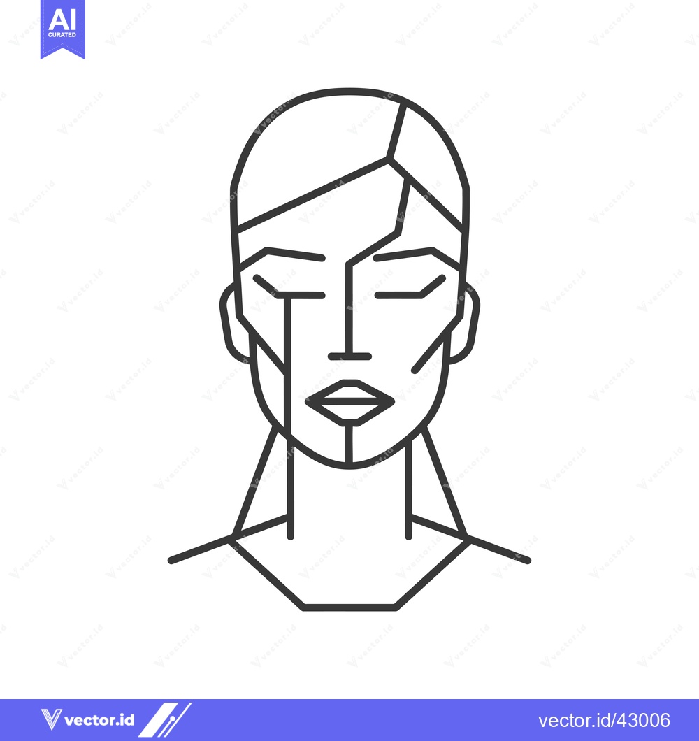 Premium Vector dari Geometric Line Art Illustration of a Woman's Face