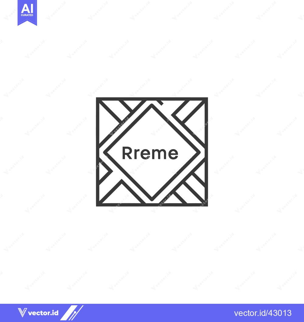 Premium Vector dari Geometric Line Art Logo with the Word "Rreme" Inside a Diamond