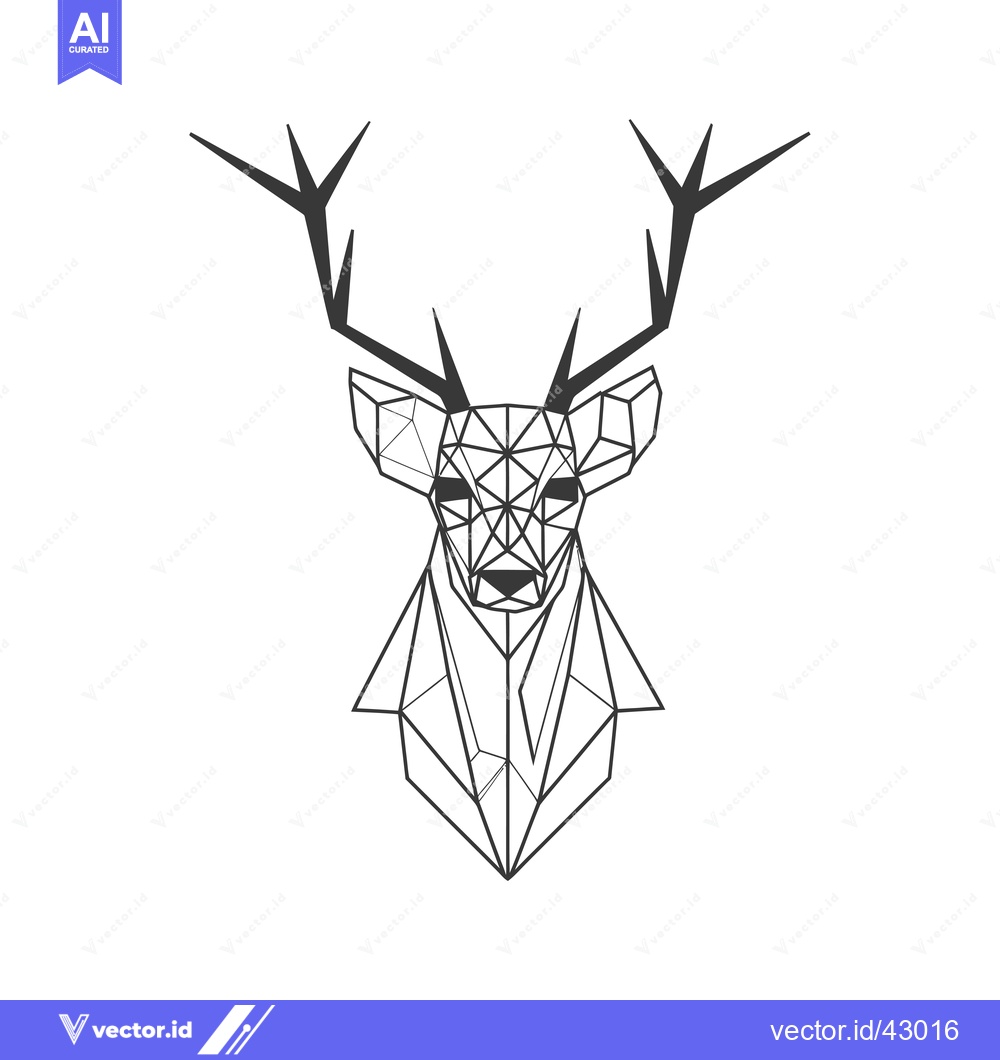 Premium Vector dari Geometric Line Art of a Deer Head