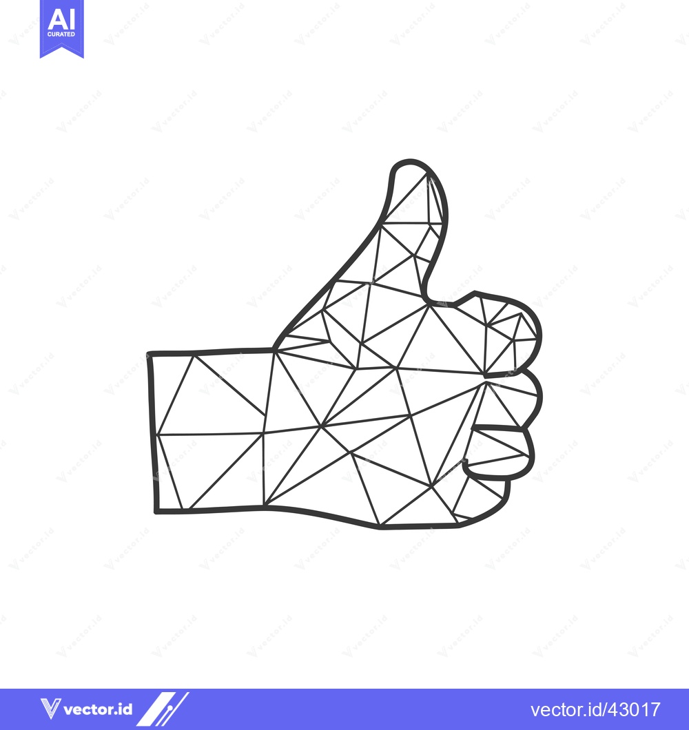Premium Vector dari Geometric Line Art of a Hand Giving a Thumbs Up