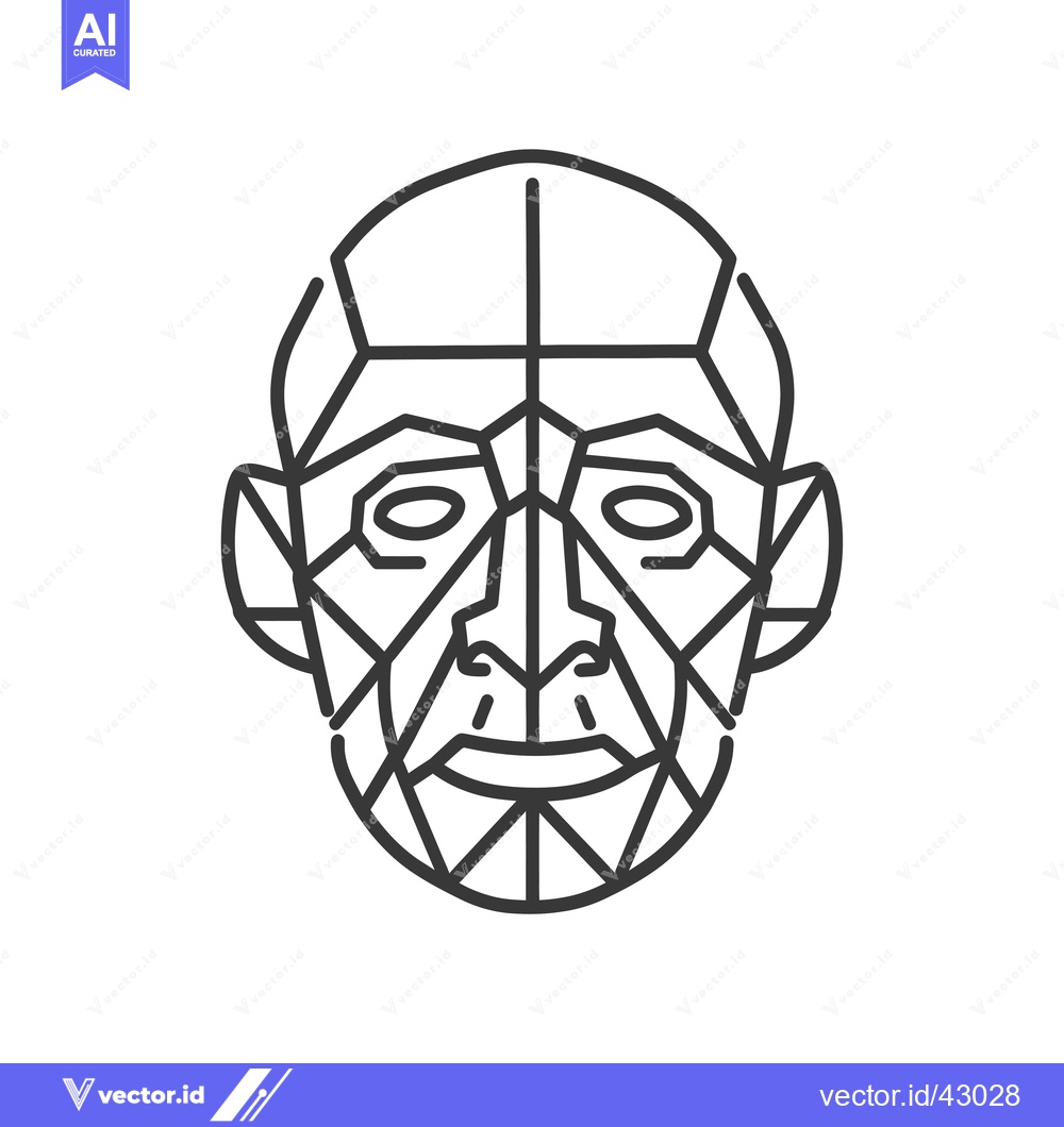 Premium Vector of Geometric Line Art Representation of a Human Face