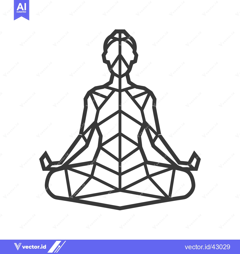 Premium Vector of Geometric Line Art Representation of a Person in a Yoga Pose