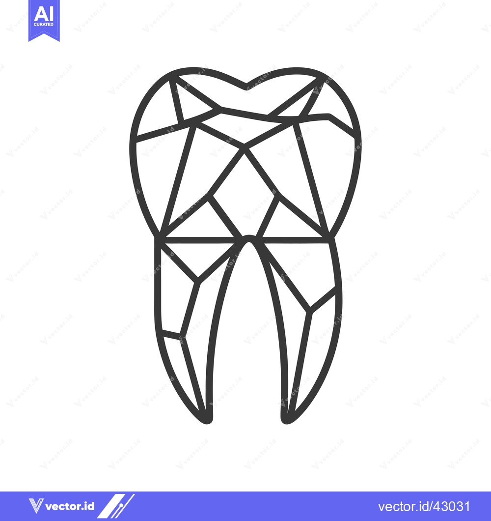 Premium Vector dari Geometric Line Art Representation of a Tooth