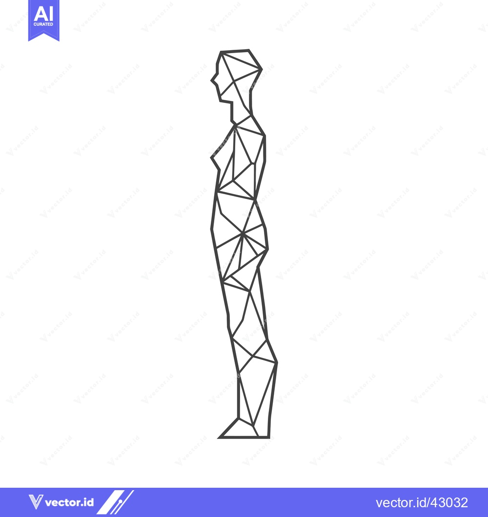 Premium Vector dari Geometric Line Art Silhouette of a Human Figure