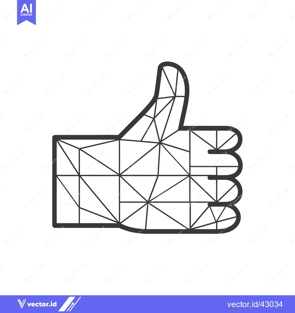 Premium Vector dari Geometric Line Art Thumbs Up Hand Gesture