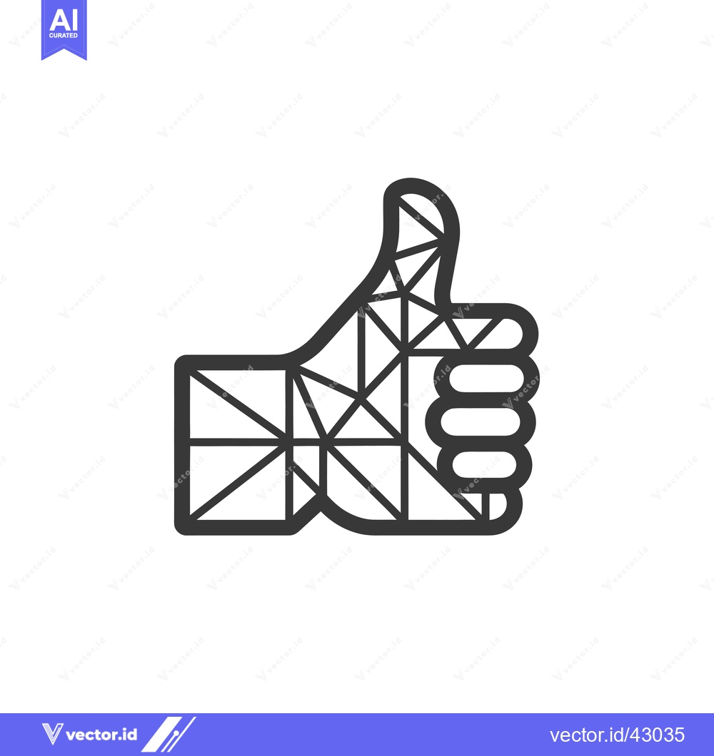 Premium Vector dari Geometric Line Art Thumbs Up Hand Gesture