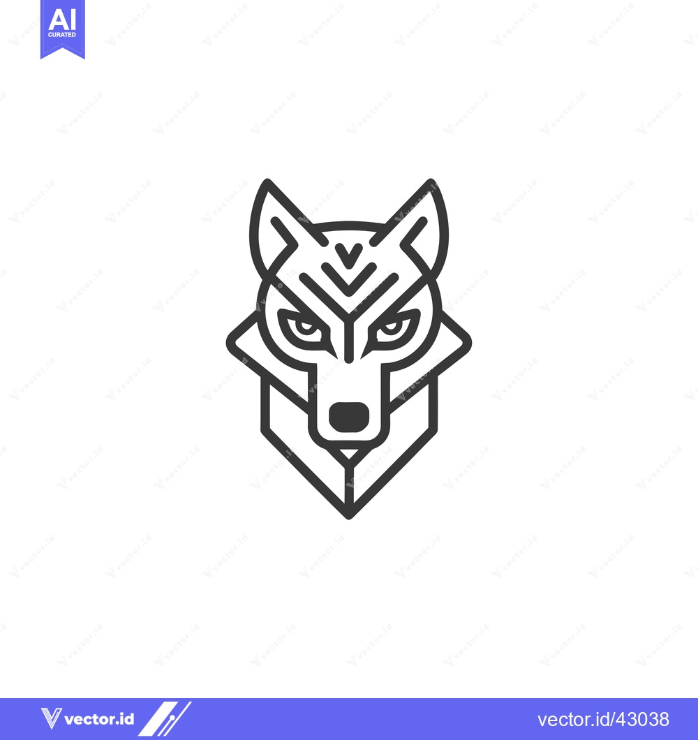 Premium Vector dari Geometric Line Art Wolf Head Design