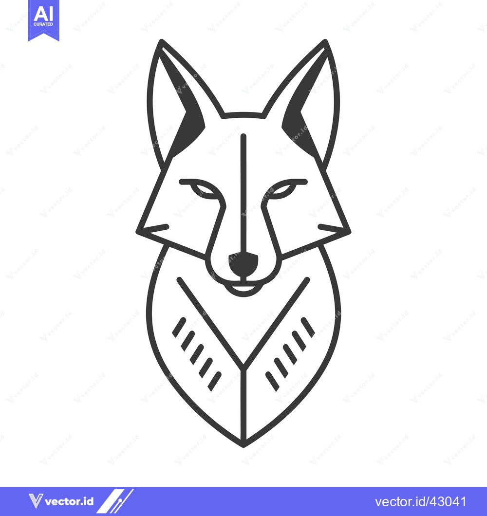 Premium Vector of Geometric Line Art Wolf Head Illustration