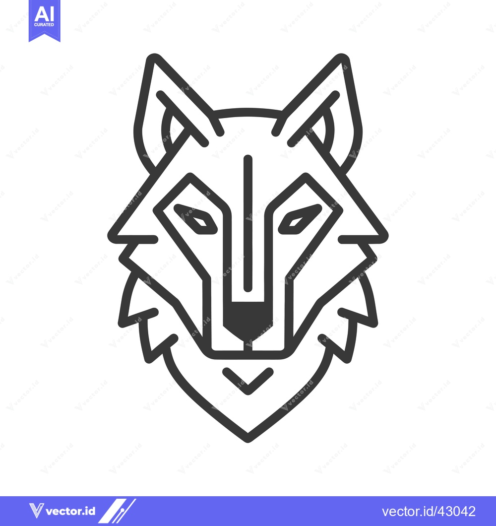 Premium Vector dari Geometric Line Art Wolf Head Illustration