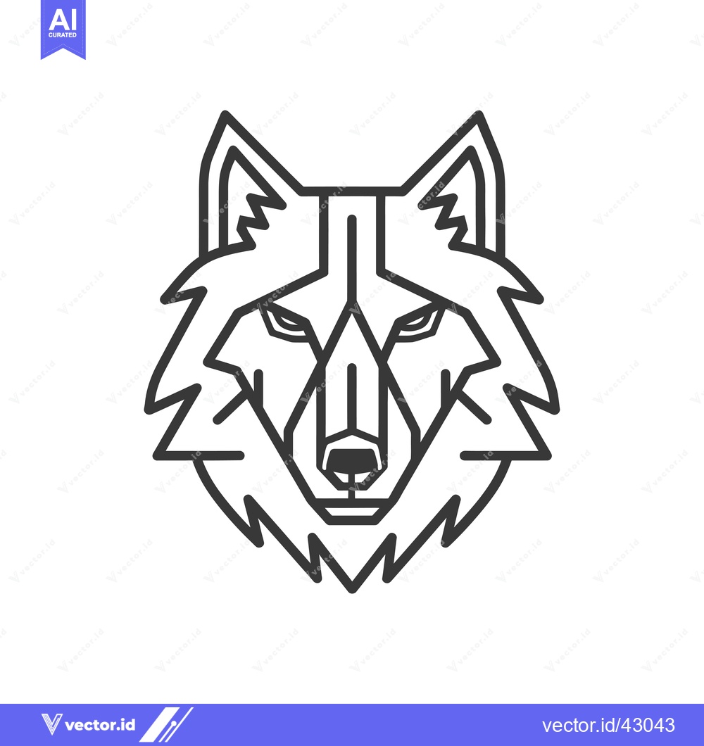 Premium Vector dari Geometric Line Art Wolf Head Illustration
