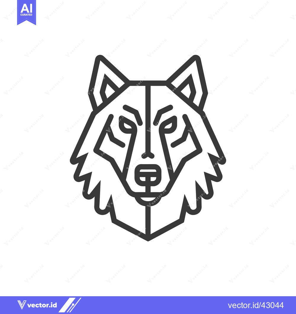 Premium Vector of Geometric Line Art Wolf Head Illustration