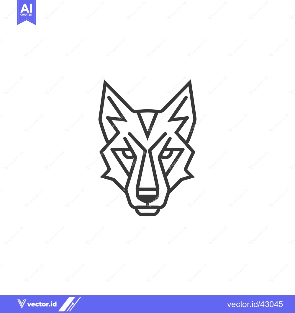Premium Vector dari Geometric Line Art Wolf Head Illustration