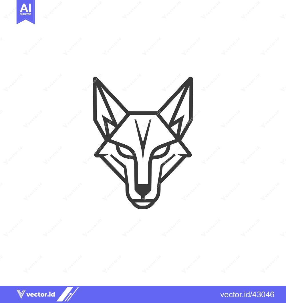 Premium Vector dari Geometric Line Art Wolf Head Illustration