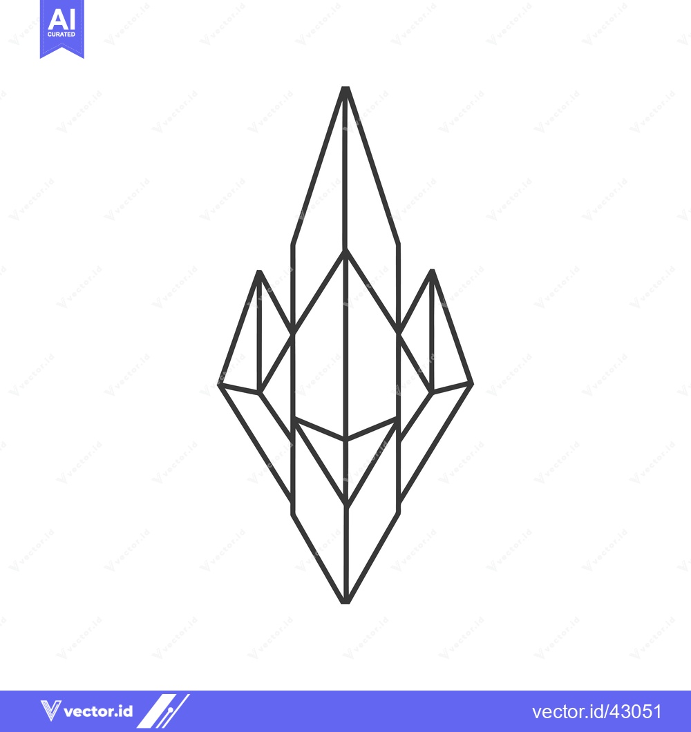 Premium Vector dari Geometric Line Drawing of a Crystal