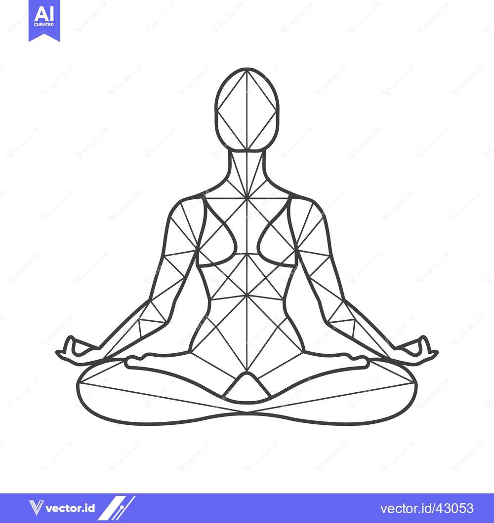 Premium Vector dari Geometric Line Drawing of a Person in a Yoga Pose