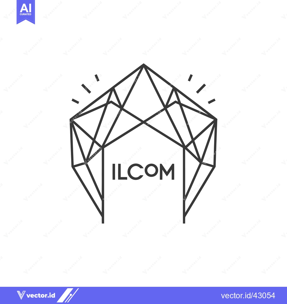 Premium Vector dari Geometric Logo with "ILCOM" Text Inside