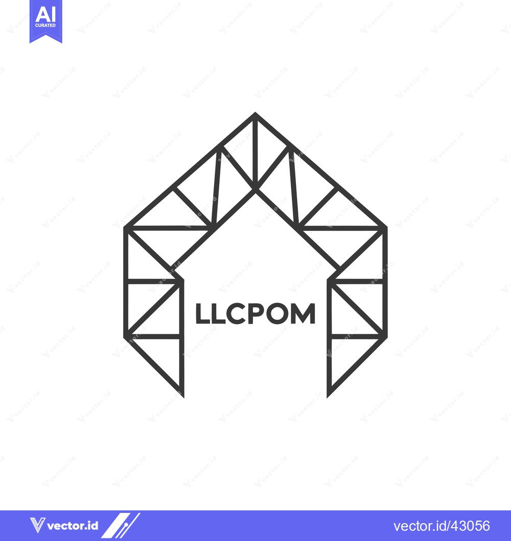 Premium Vector dari Geometric Logo with the Word LLCPOM Inside