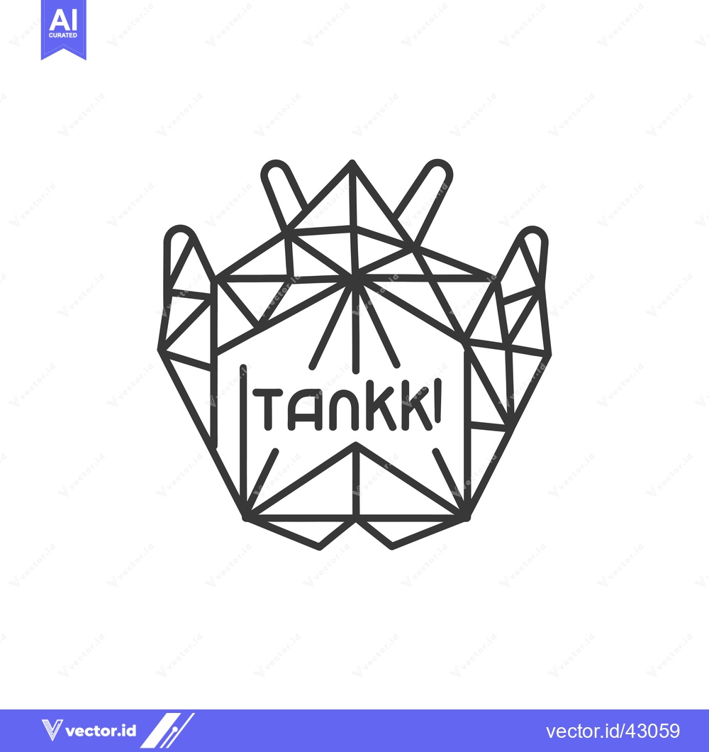 Premium Vector dari Geometric logo with the word Tankki inside