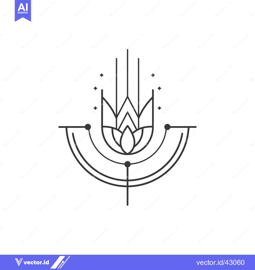 Premium Vector dari Geometric Lotus Flower with Abstract Design Elements