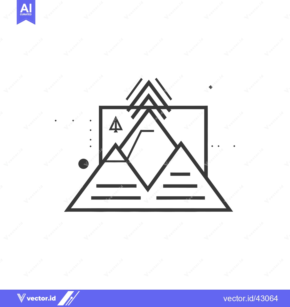 Premium Vector of Geometric Minimalist Mountain Landscape Illustration