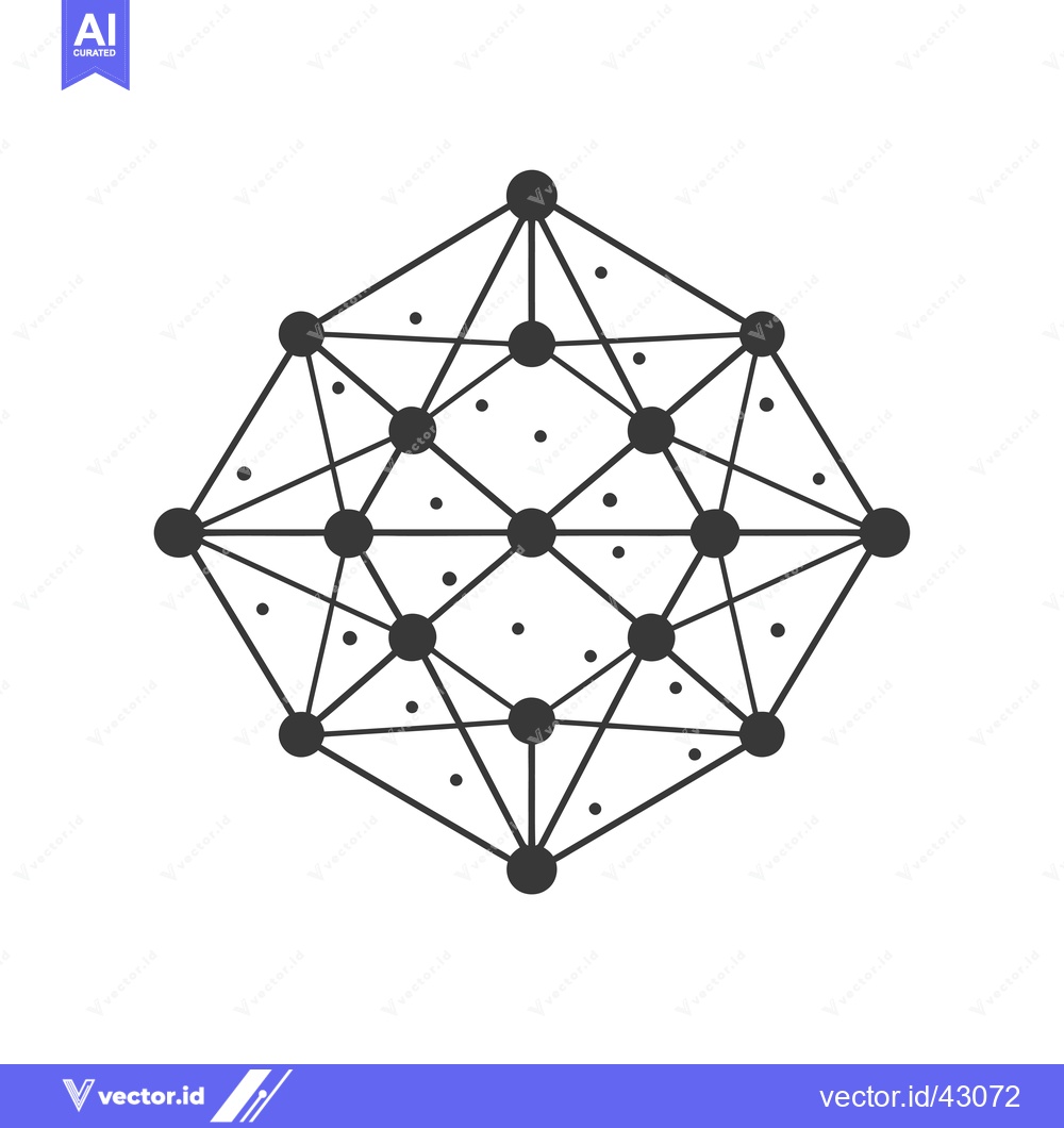 Premium Vector dari Geometric Network of Interconnected Nodes