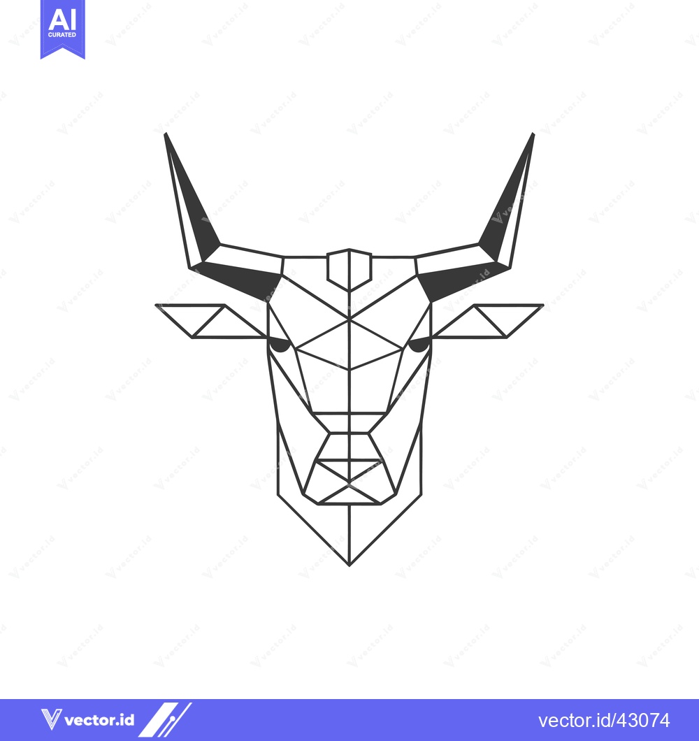 Premium Vector of Geometric Outline of a Bull's Head