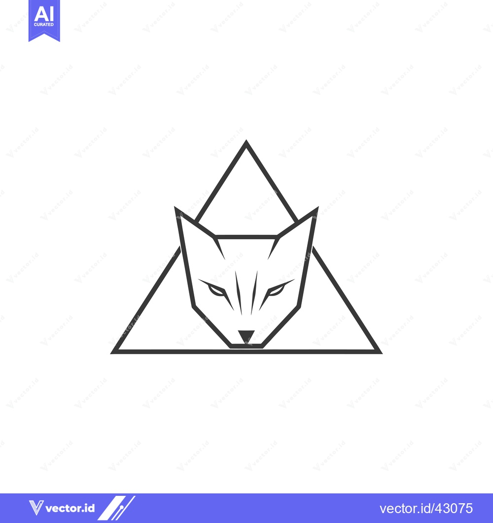 Premium Vector dari Geometric Outline of a Cat's Head Inside a Triangle