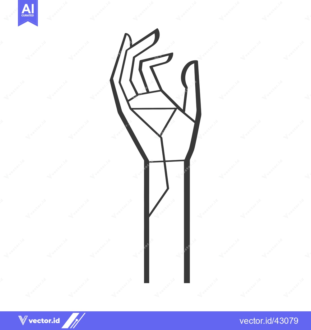 Premium Vector of Geometric Outline of a Hand in a Grasping Gesture