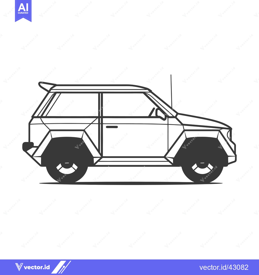 Premium Vector dari Geometric Outline of a Modern Off-Road Vehicle