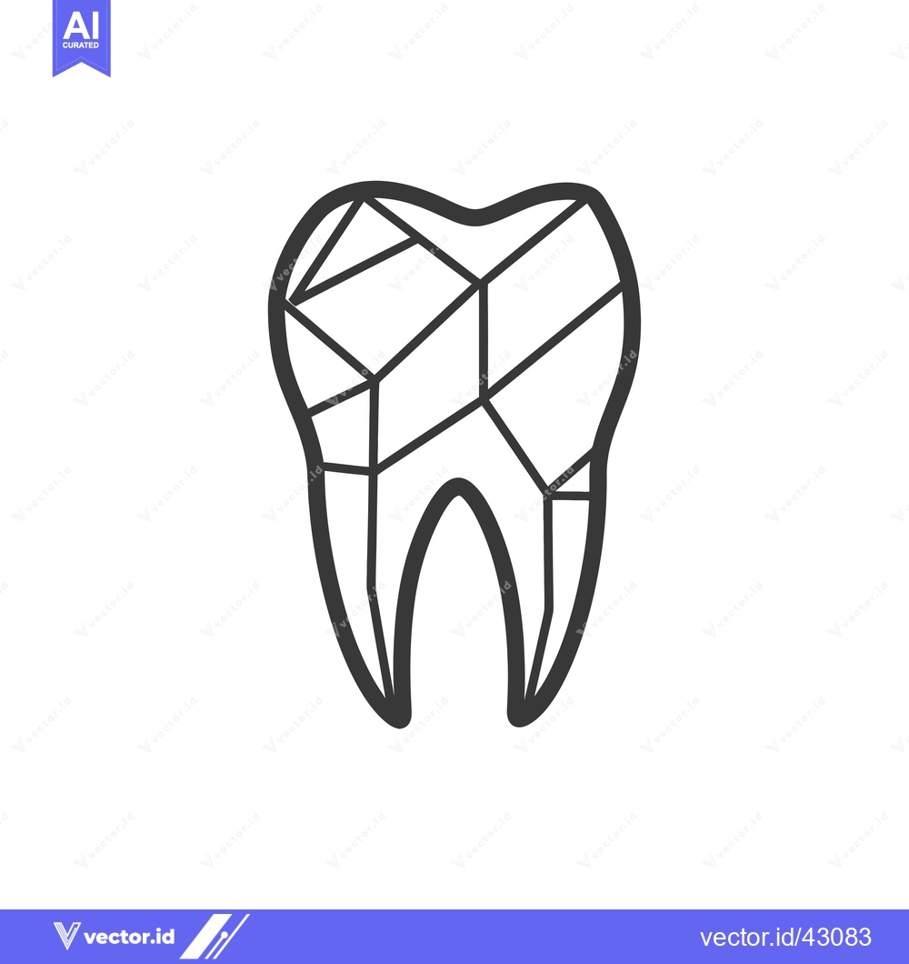 Premium Vector of Geometric Outline of a Single Tooth