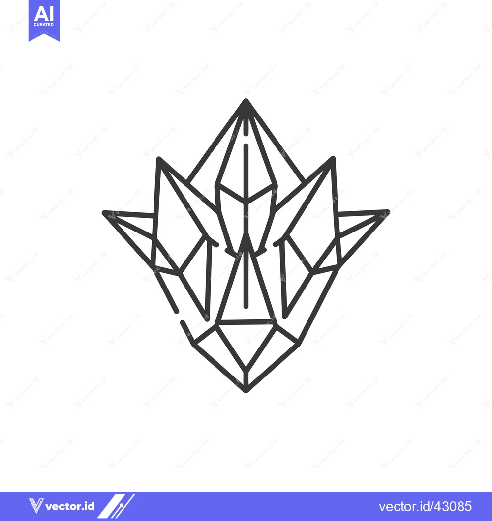 Premium Vector dari Geometric outline of a stylized crystal