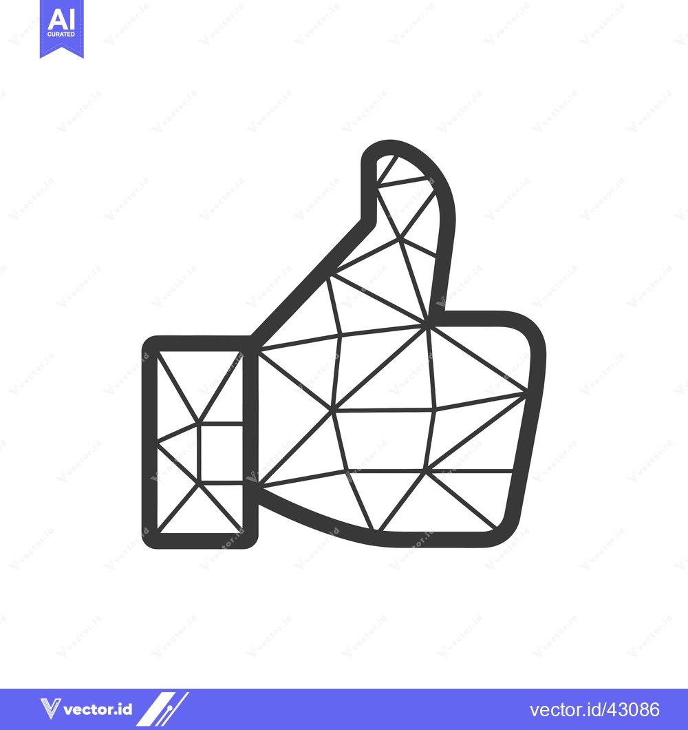 Premium Vector dari Geometric Outline of a Thumbs Up Gesture