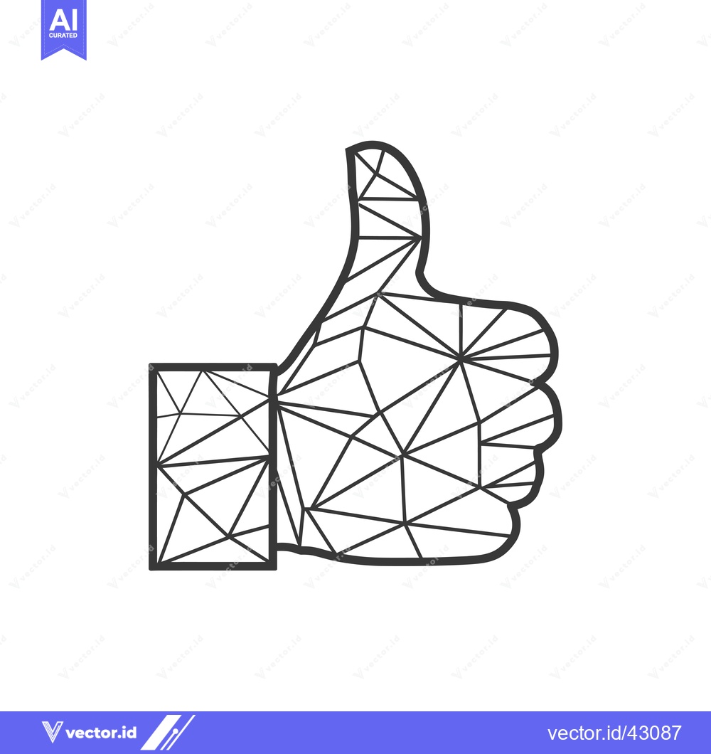 Premium Vector dari Geometric Outline of a Thumbs Up Hand Gesture
