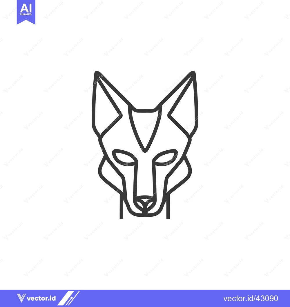 Premium Vector dari Geometric Outline of a Wolf's Head