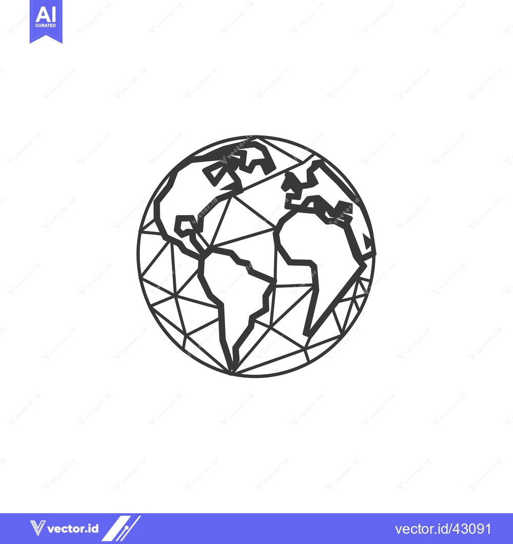 Premium Vector dari Geometric Outline of the Earth with Continents