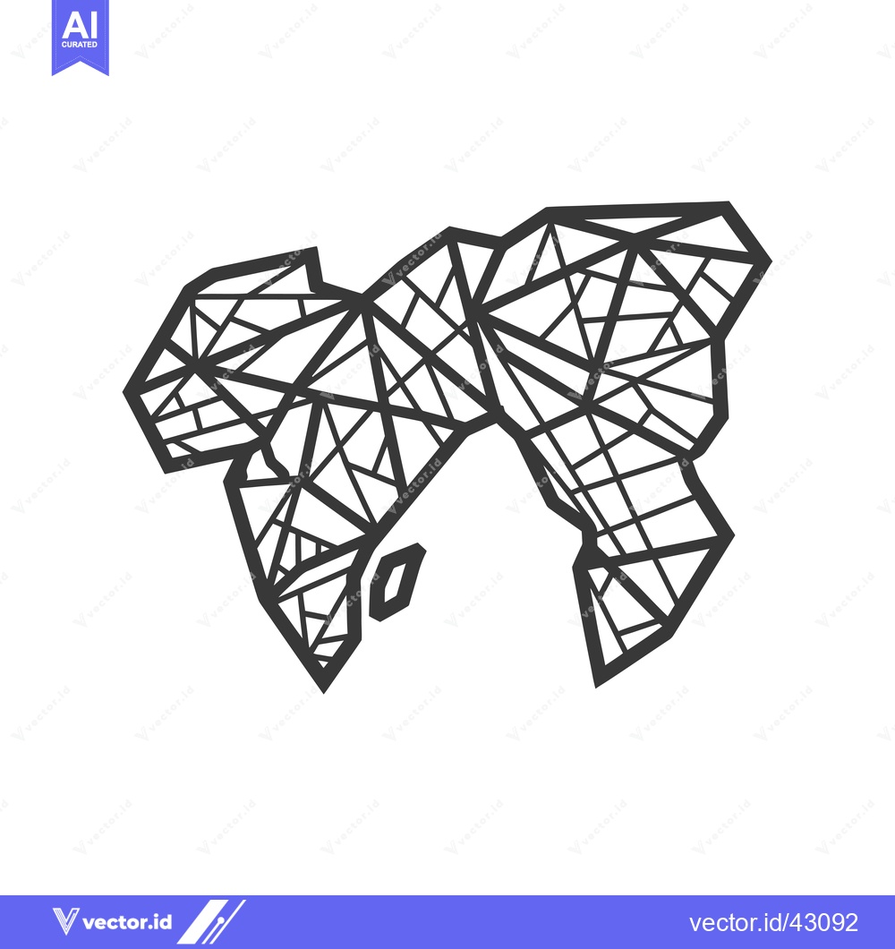 Premium Vector dari Geometric Outline of the World in Black and White