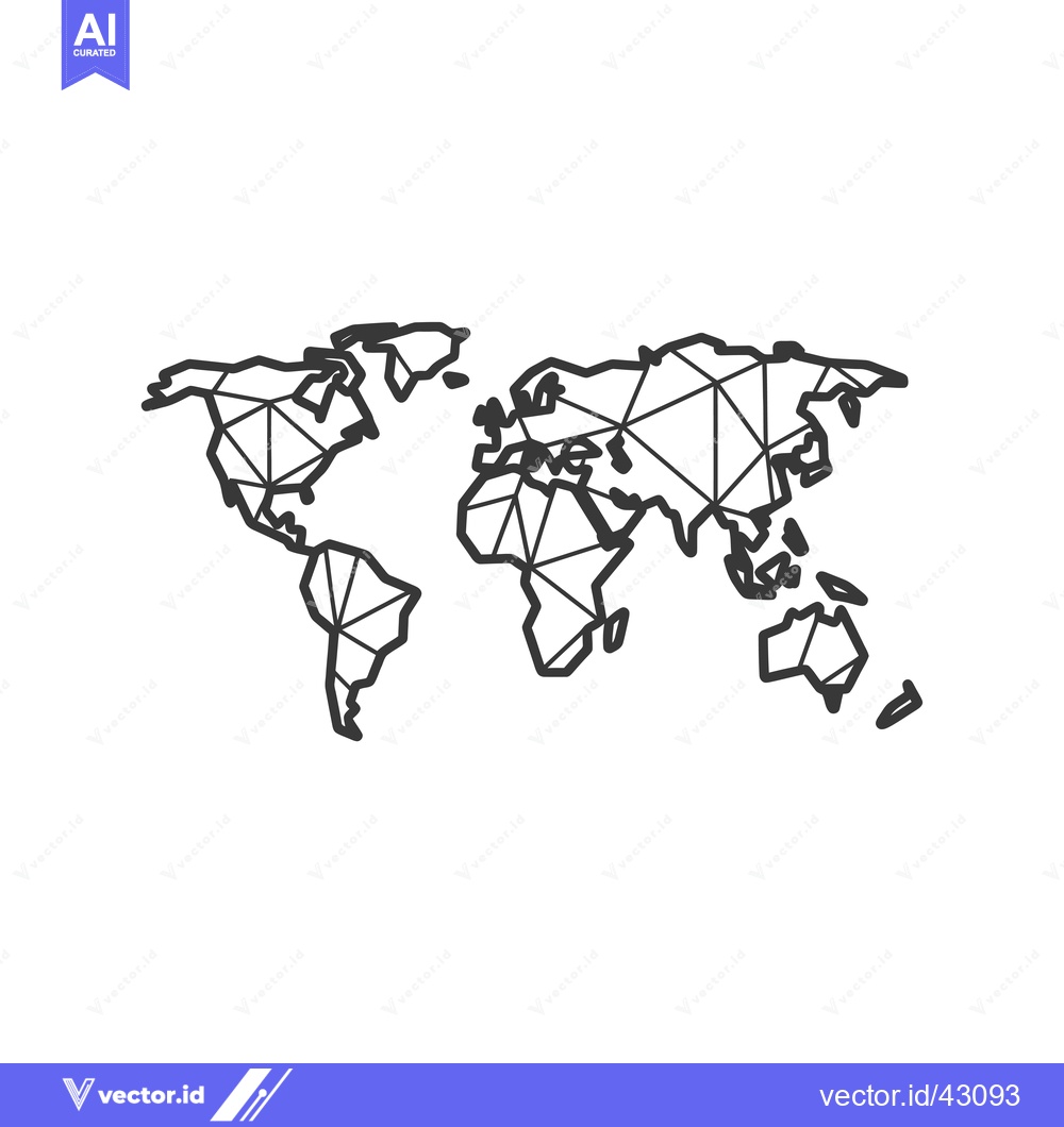Premium Vector dari Geometric Outline of the World Map