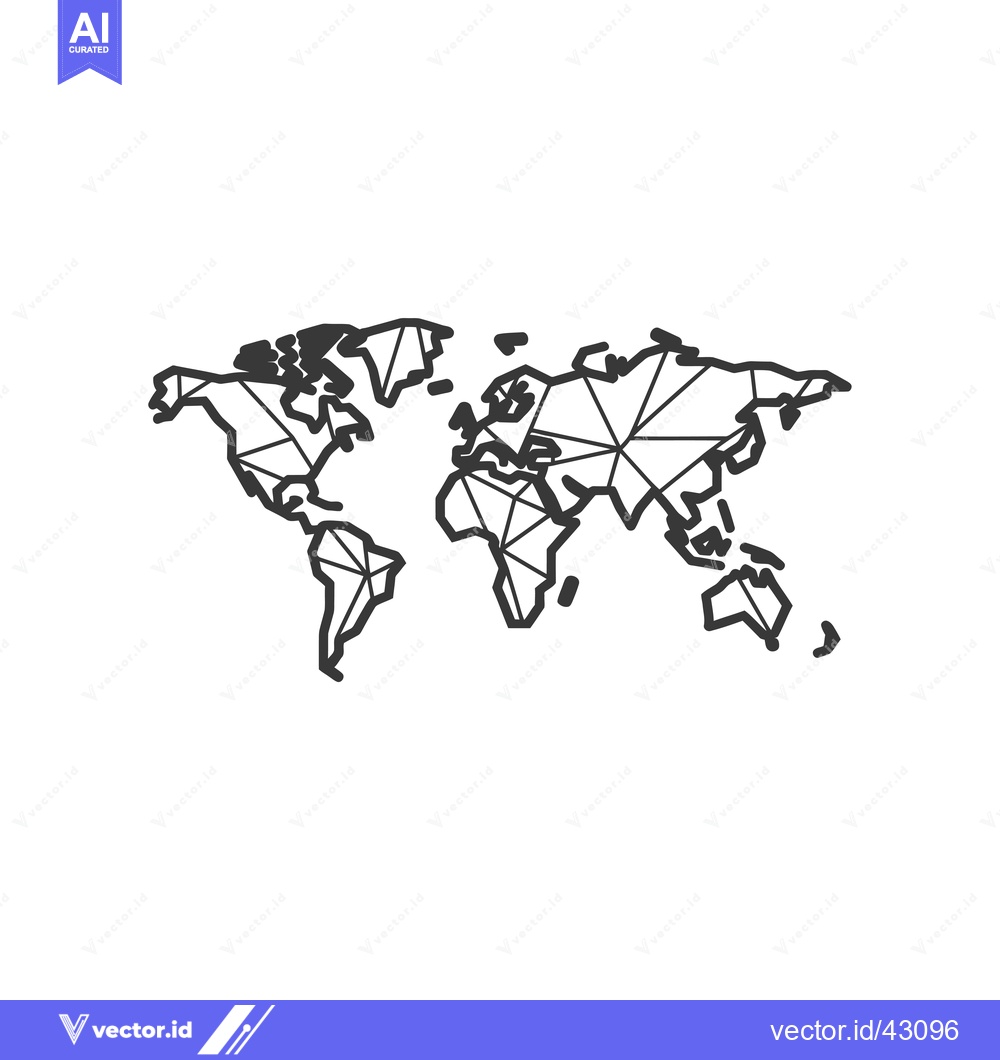Premium Vector of Geometric Outline World Map