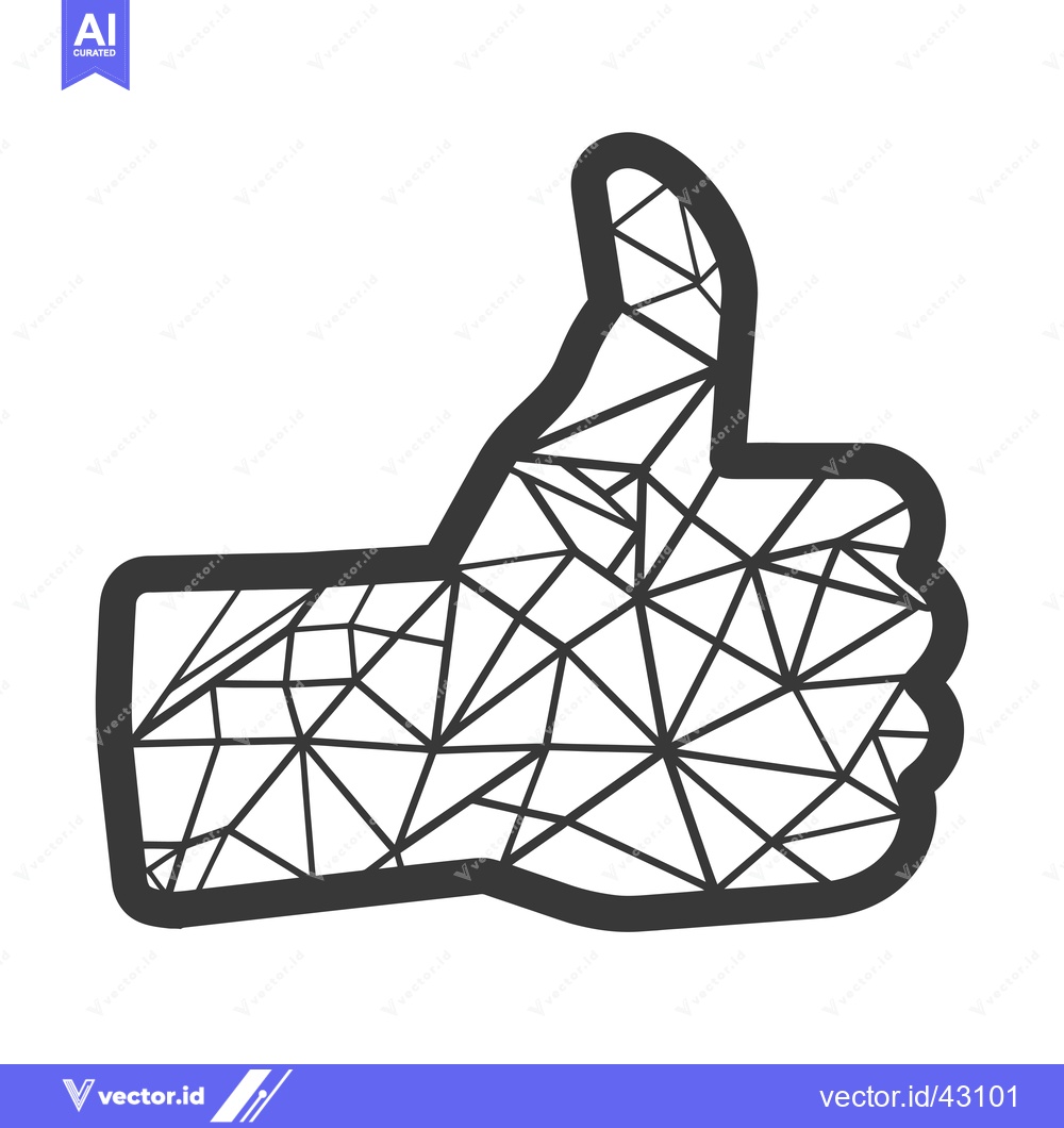 Premium Vector of Geometric Patterned Thumbs-Up Hand Gesture