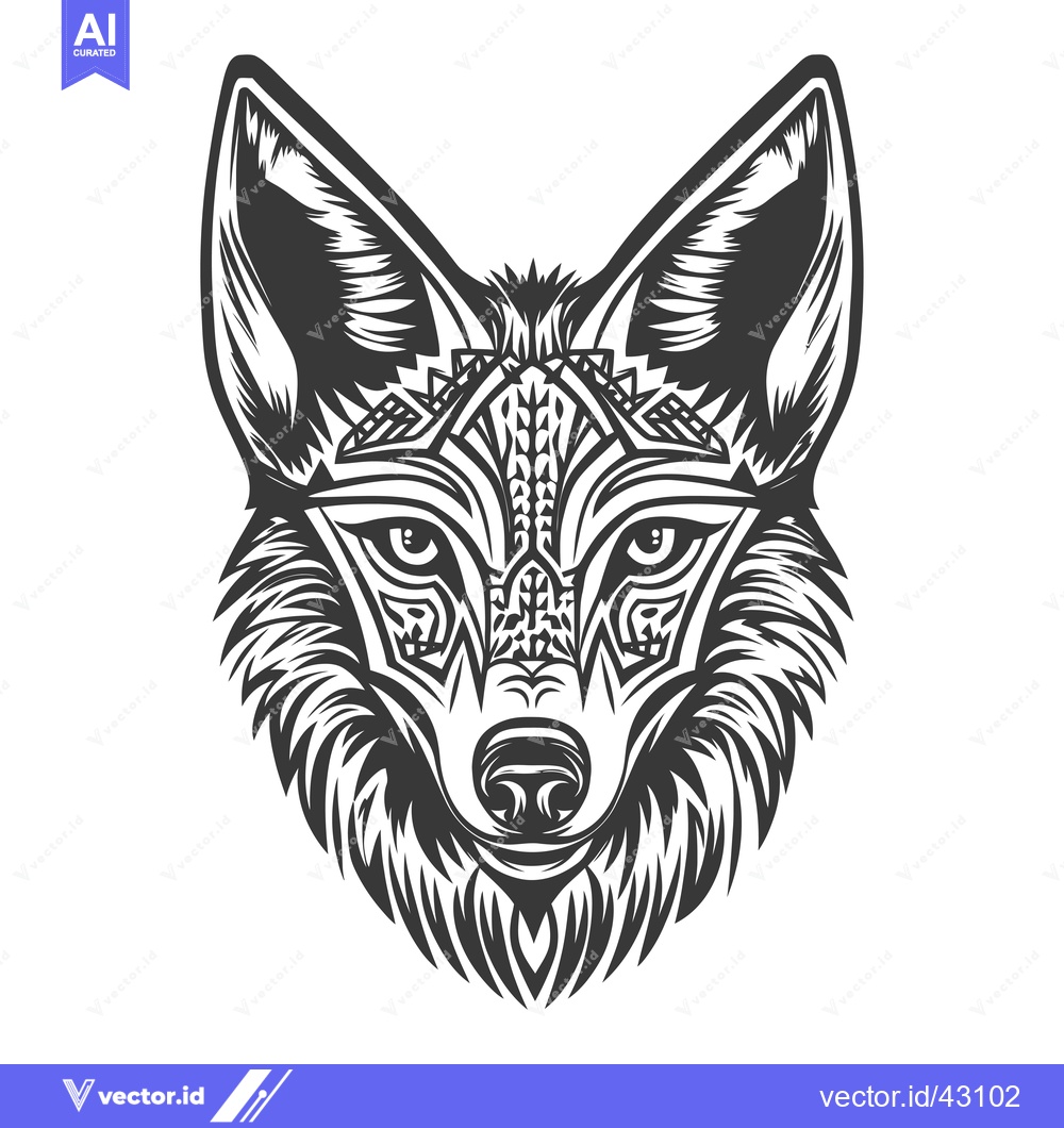 Premium Vector dari Geometric Patterned Wolf Head Illustration