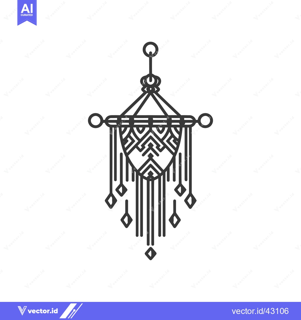 Premium Vector dari Geometric Pattern Wall Hanging with Diamond Shapes