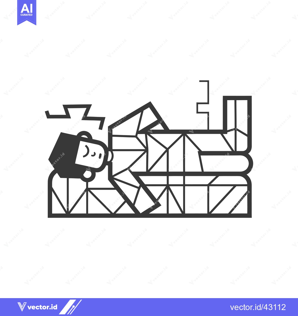 Premium Vector of Geometric Person Sleeping in Bed with Zzz's Above Head